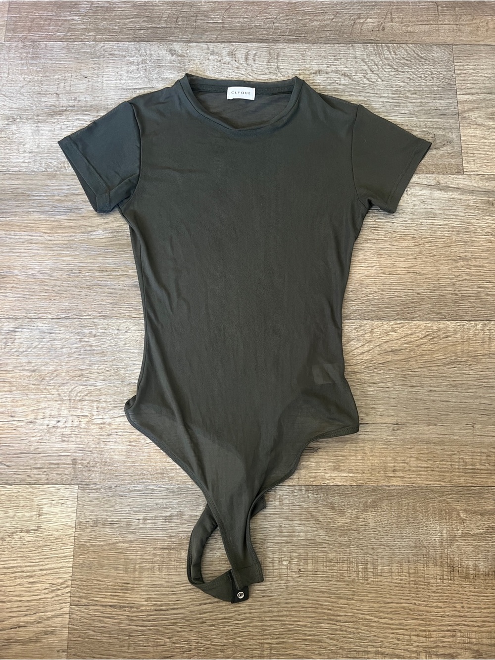 Clyque the Label Mesh Army Green Bodysuit